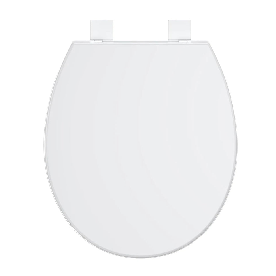 17"/19" Elongated Round White Toilet Seat, Slow Soft Close Magnets Down Lock Quick Release, Quick Top Mount Toilet Seat