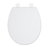 17"/19" Elongated Round White Toilet Seat, Slow Soft Close Magnets Down Lock Quick Release, Quick Top Mount Toilet Seat