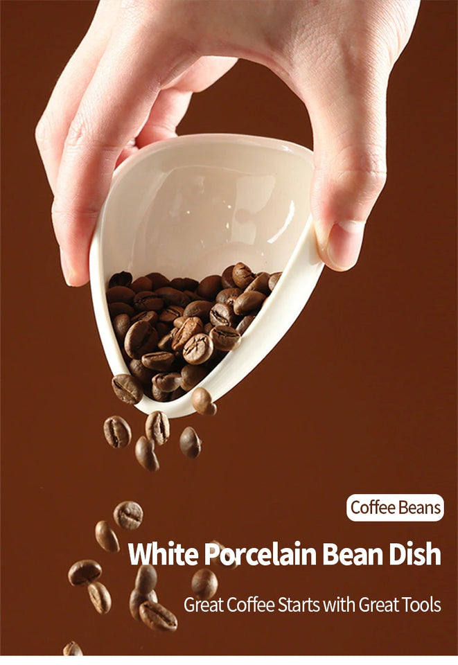 Ceramic Coffee Bean Dosing Cup, 35-40g Single Dose Measuring Tray for Coffee Bean and Tea, Chic Home Barista Tool Accessories