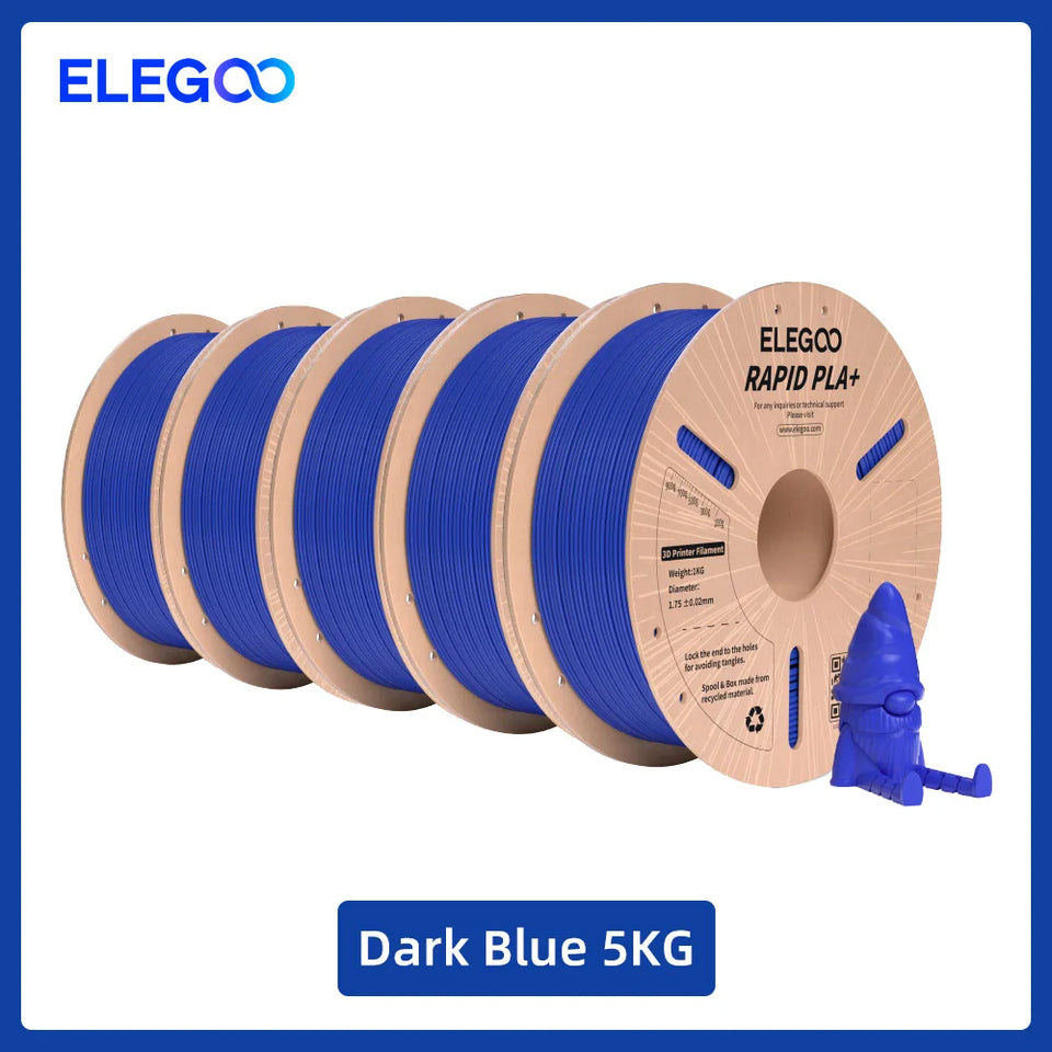 ELEGOO RAPID PLA+ Filament 1.75mm, 3D Printer Filament, Support 30-600mm/s Printing Speed, Compatible with Most FDM 3D Printers