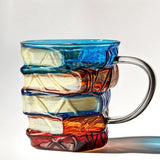Book Coffee Mug Painted Book Coffee Cup Tea Mug Drinkware Tumbler Funny Decor Desk Accessories for Readers Women Librarian