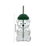 2026 New 500ML Cute Bear Cup Durable and Convenient Coffee,  and Cocktail Beverage Utensils, Cute Bear Straw Glass ，plastic Cup