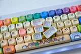 Cat Party Keycaps Set 132 Keys PBT Material Keycaps MOA XOA Profile DYE-SUB For MX Switch Wooting Mechanical Keyboard Keycap