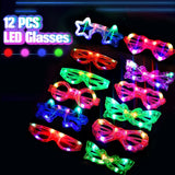 138pcs/Set Glowing Festival Party Kit - Includes 100 Glow Sticks, 12 Pairs of Neon Glasses, 20 Finger Lights, 6 Headbands, Chris
