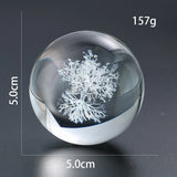 50mm Tree of Life Crystal Ball 3D Laser Engraved Paperweight Yoga Meditation Healing Glass Ball Sphere Globe Home Decor Figurine