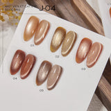 Vendeeni 5 Colors/Set Crystal Cat Eye Gel Nail Polish Semi Permanent Sparkling Magnetic UV LED Soak Off Gel Varnish With Display