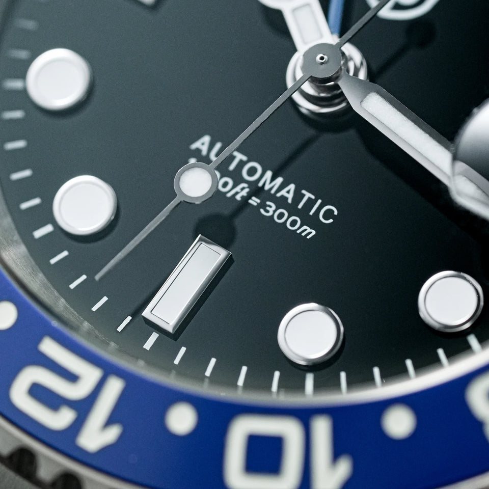 Watchdives WD16760 V2 GMT Watch NH34 Automatic Movement Sapphire Luminous Watches Stainless Steel 300m Waterproof Wristwatch