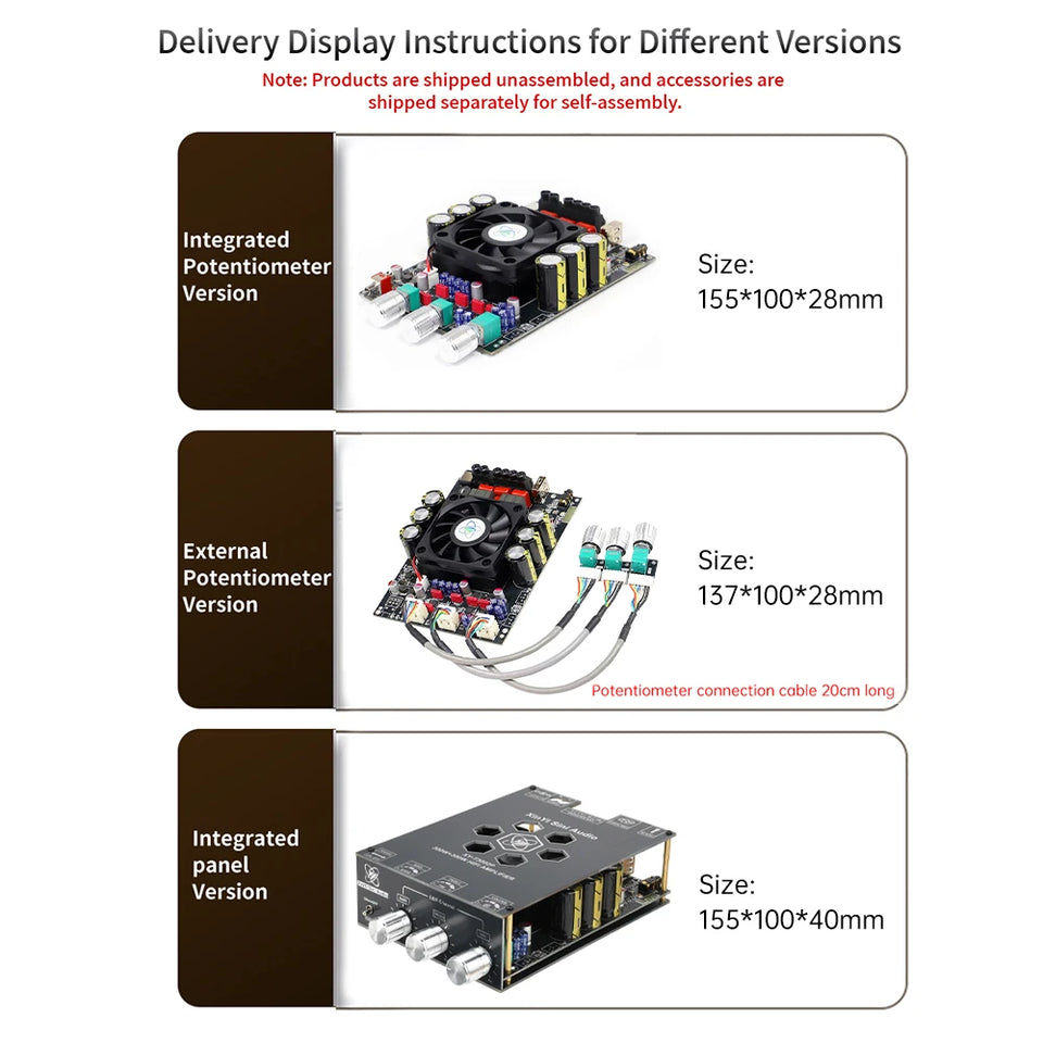 T3002P upgraded version 300WX2 Bluetooth digital amplifier board module with high and low frequency adjustment, imported TPA3255