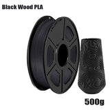 Wood PLA Filament 1.75mm Beginner Bundle,  Individually Vacuum Packed, 250g/500g/1000g Spool, Black wood +Walnut+Logs+cyan wood