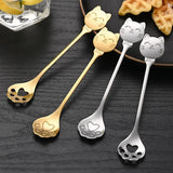 Creative Cat Claw Spoon Ice Cream Cake Dessert Teaspoon Scoops Tableware Kitchen Accessories Stainless Steel Coffee Mixing Spoon