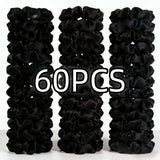 1/30/60/100pcs bulk satin scrunchies 100colors  women small 6.5cm headwear hair ties accessories casual cute black coffee