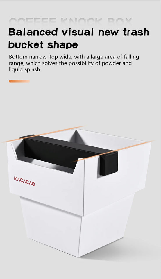 KACACAO Coffee Knock Box Espresso Grounds Container Dump Bin Bucket Anti Slip Powder Beveled Residue Barista Accessories Tools