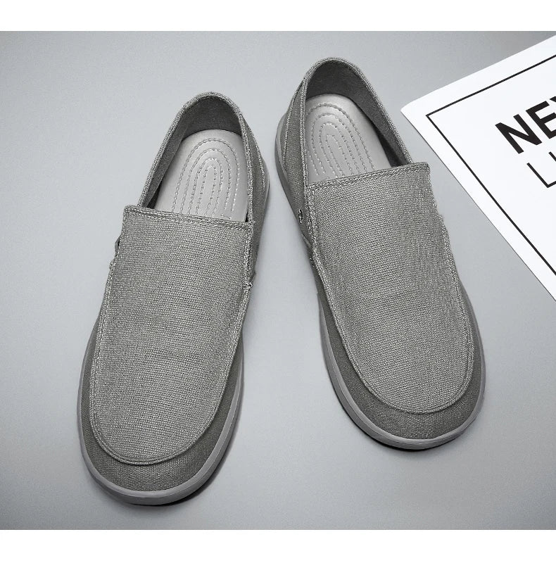 Fashion Men's Sneakers Canvas Breathable Men's Walking Driving Shoes Comfortable Outdoor Men Flats Casual Shoes Tenis Masculino