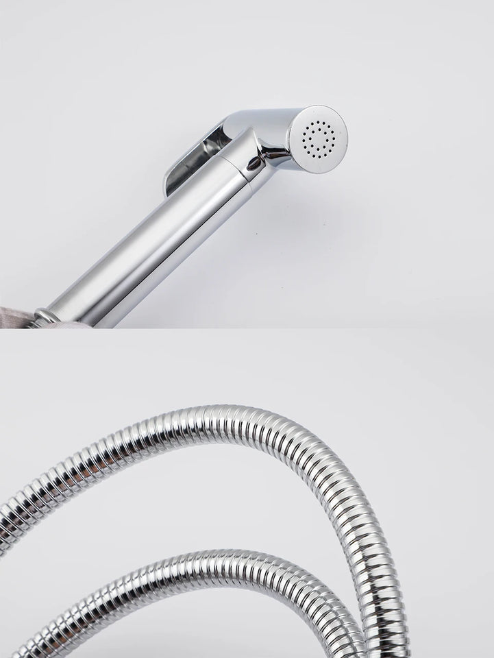 ULA Brass Bidet Faucet Black Toilet Faucet Handheld Toilet Bidet Sprayer Set Hygienic Shower Hot Cold Water Mixer Shower Head