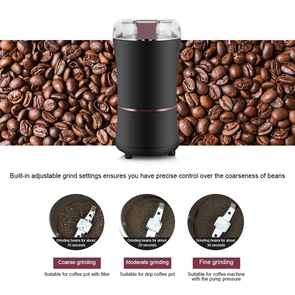 Black Fast-even Grinding Spice Grinders 400W Coffee Grinders for Grinding Coffee Beans Herbs Spices for Grinding Nuts Seeds