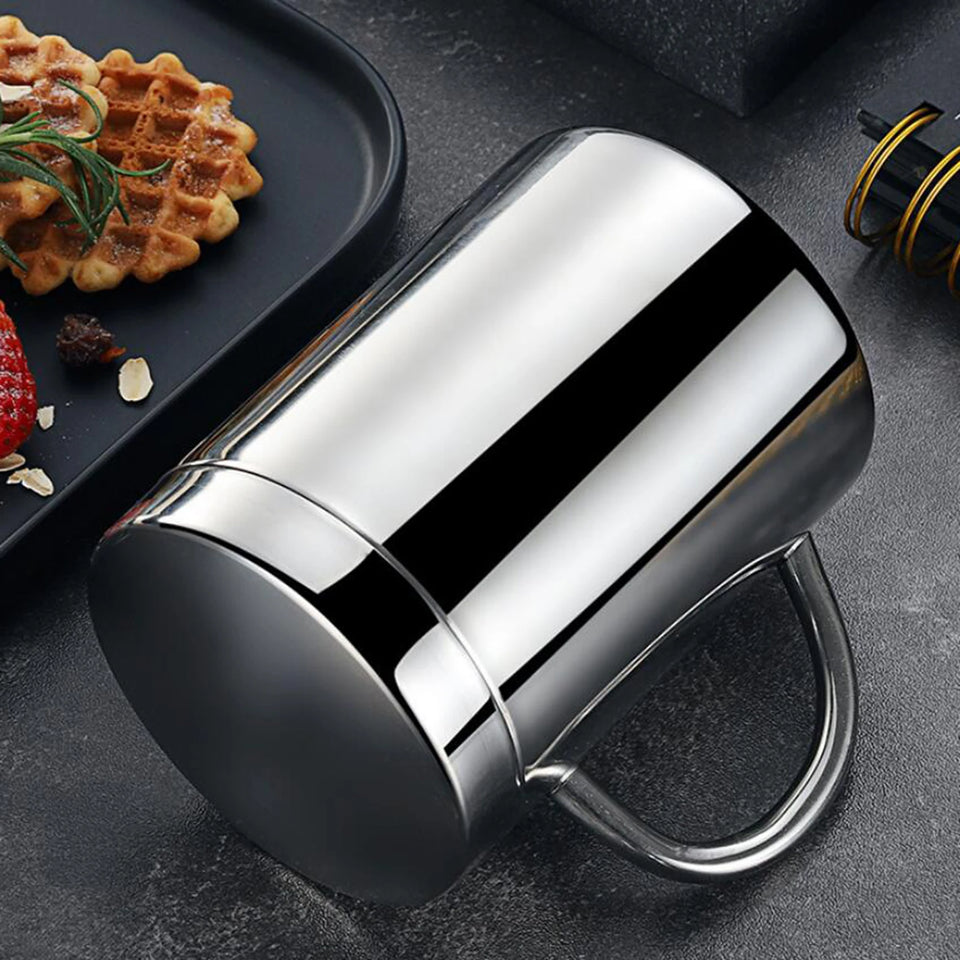 400/260/210ML 304 Stainless Steel Coffee Mug Double Insulation Drinking Cup Tea Cup with Lid
