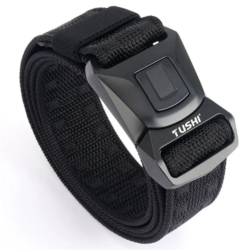 Solid Quick Release Metal Buckle Canvas Tactical Belts Comfortable Webbing Waistband Outdoor Corps Training Hiking Belt For Men