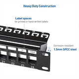 ZoeRax 24Port RJ45 Shielded Patch Panel Network Patch Panel 19 Inch, Ethernet Patch Panel with Cable Management and Support Bar