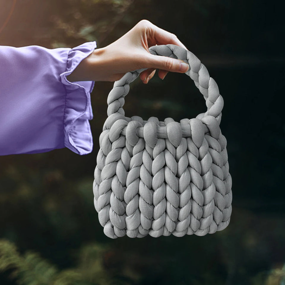 Women Crochet Bag Handbag Woven Chunky Shoulder Bag for Spring Summer,Women Shoulder Bag Handbag Beach Travel Underarm Bag