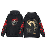 Y2K Anime Hoodies Men Ukiyoe Oversized Loose Vintage Acid Wash Hooded Sweatshirt Women Goth Harajuku Cotton Long Sleeve Pullover