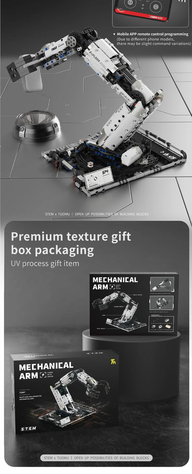 1029PCS Robotic Arm Building Blocks Set Remote Mechanical Arm Model Bricks Desktop Decoration Diy Toys For Boys Holiday Gifts