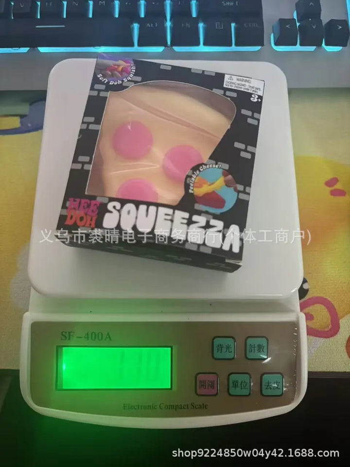 Pizza Sensory Fidget Cube Fun Toy Stress Relief Squishy Solid Translucent Anxiety Relief For Relaxing Trendy Blind Box
