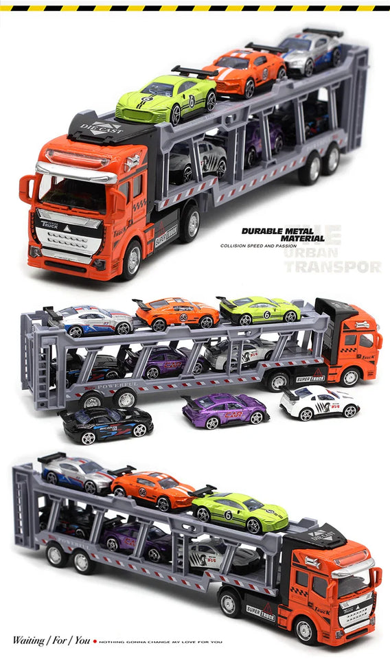 1: 48 alloy double-layer transport vehicle model,simulation sports car off-road vehicle toy,engineering transport vehicle toy