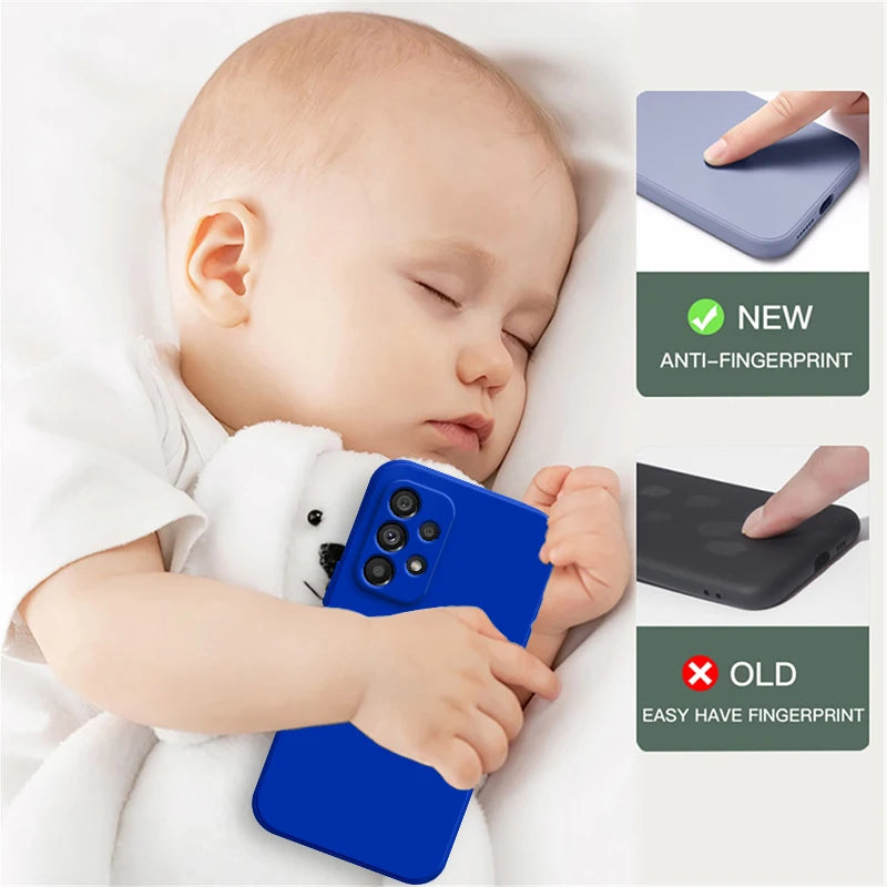 Official Square Liquid Silicone Phone Case for Samsung Galaxy A13 A23 A33 A53 A73 5G Soft Waterproof Mobile Back Covers Carcasas