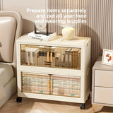 3/4/5-Tier Foldable Cabinet - Plastic Lidded Storage Box, Stackable w/Wheels, for Closet/Bedroom/Office/Kitchen, Decor & Rack