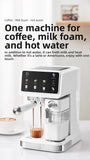 220V Touch Screen Coffee Machine for Home 20Bar Espresso Maker with Milk Frother Automatic Coffee Brewer Energy Saving