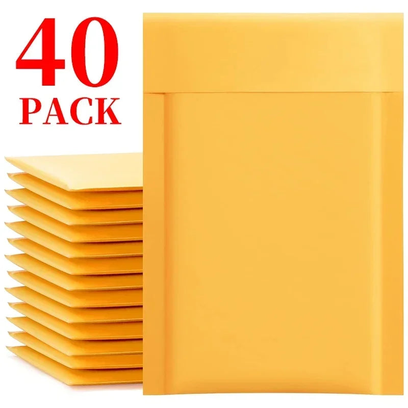 10-50Pack Kraft Bubble Mailers Self-Sealing Paper Envelopes Waterproof Cushioned Padded Foam Shipping Bags for Packaging