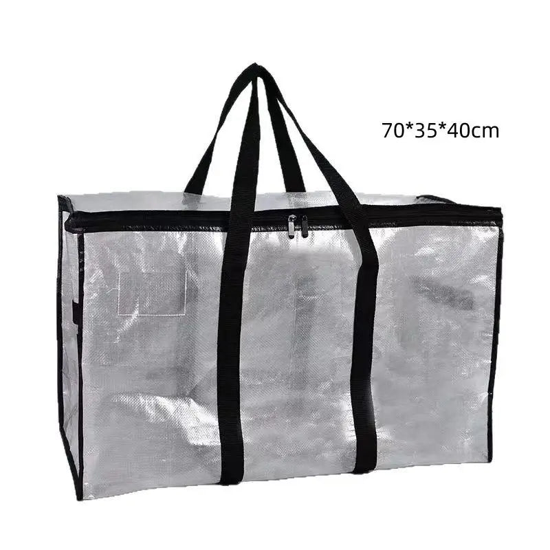 Large Capacity Closet Storage Bag; Sealed with Double Zipper, Transparent and Waterproof.