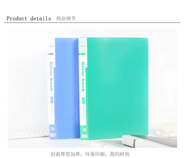 B4 Plastic Budget Binder File Folders Documents Booklet Leaflet 40/60 Pages Office Student Supplies Desk Organizer