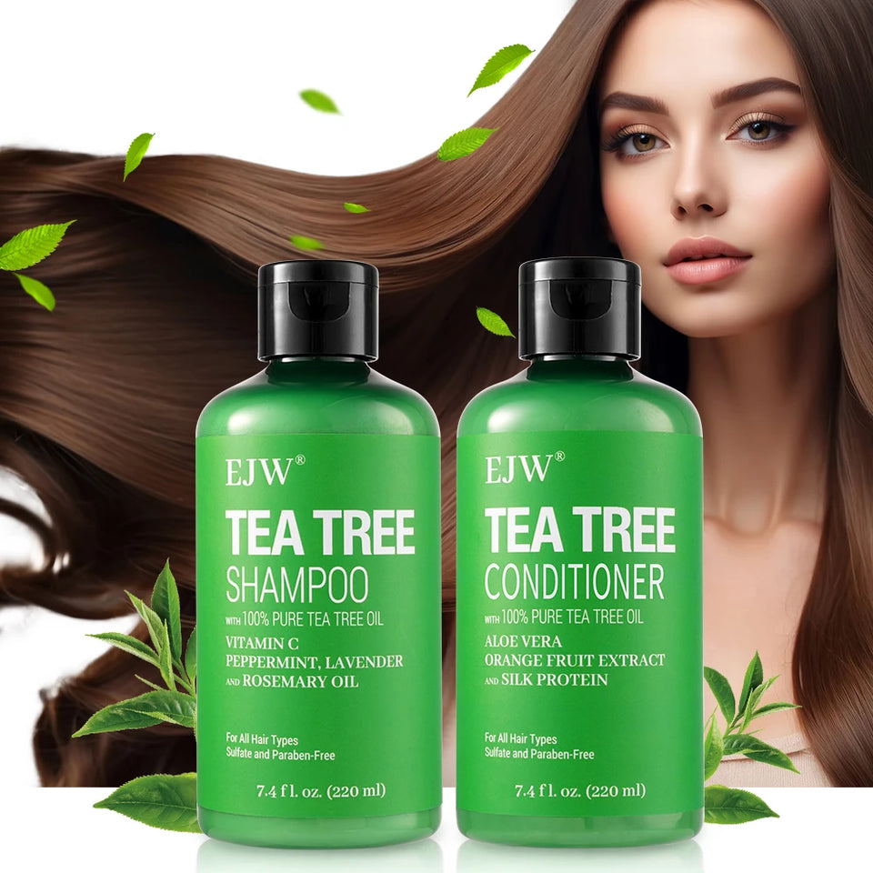 Tea Tree Oil Shampoo and Conditioner  Set| Refreshes Scalp, Soothes,Cleanses  Buildup, Clarifying for Oily Hair|Pure Tea Tree