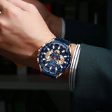 CURREN 8363 Casual Sport Chronograph Men's Watches Stainless Steel Band Wristwatch Big Dial Quartz Clock with Luminous Pointers