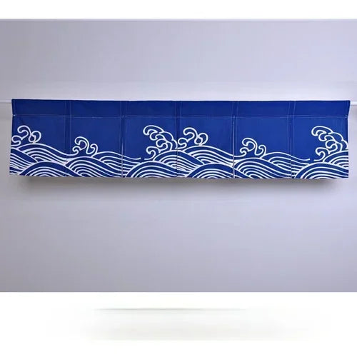 Japanese Style Ocean Wave Horizontal Curtain Sushi Restaurant Noren Curtain Restaurant Kitchen Curtain Bar Home Decoration