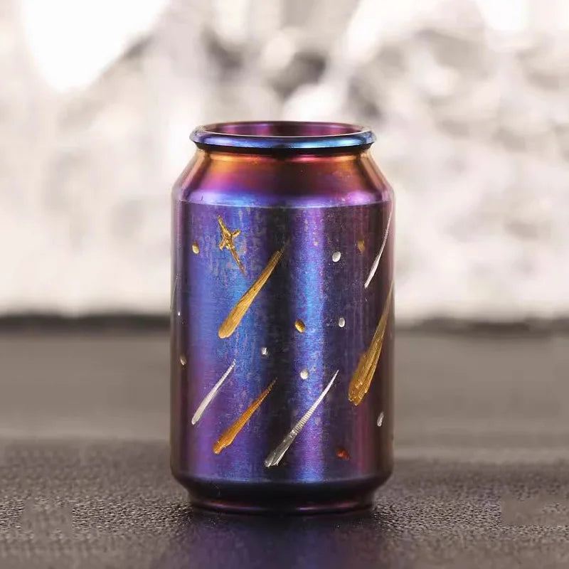 Titanium Alloy Cola Can Titanium Holy Grail Paracord Beads Knife Lanyard Bead Fidget Spinner Push Slider EDC Accessories