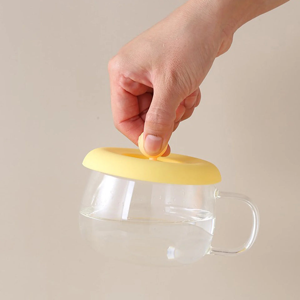 Silicone Cup Cover Round Tea Coffee Sealed Lids Anti-Dust Reusable Drink Covers Heat Resistant Mugs Cups Drinking Accessories