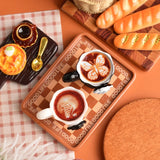 3pcs/set Miniature Dollhouse Rose Coffee Cup Drinks Kitchen Food For Doll Accessories Girl Toy