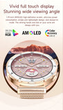 LIGE New 1.19inch AMOLED Fashion Ladies Smart Watch Bluetooth Call Sports Bracelet Women’s Health Waterproof Diamond Smartwatch