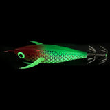 Luminous Squid Hook Squid Fishing Lure with 3D Eyes Cuttlefish Attracting Lure Glow In The Dark Squid Bait for Night Fishing