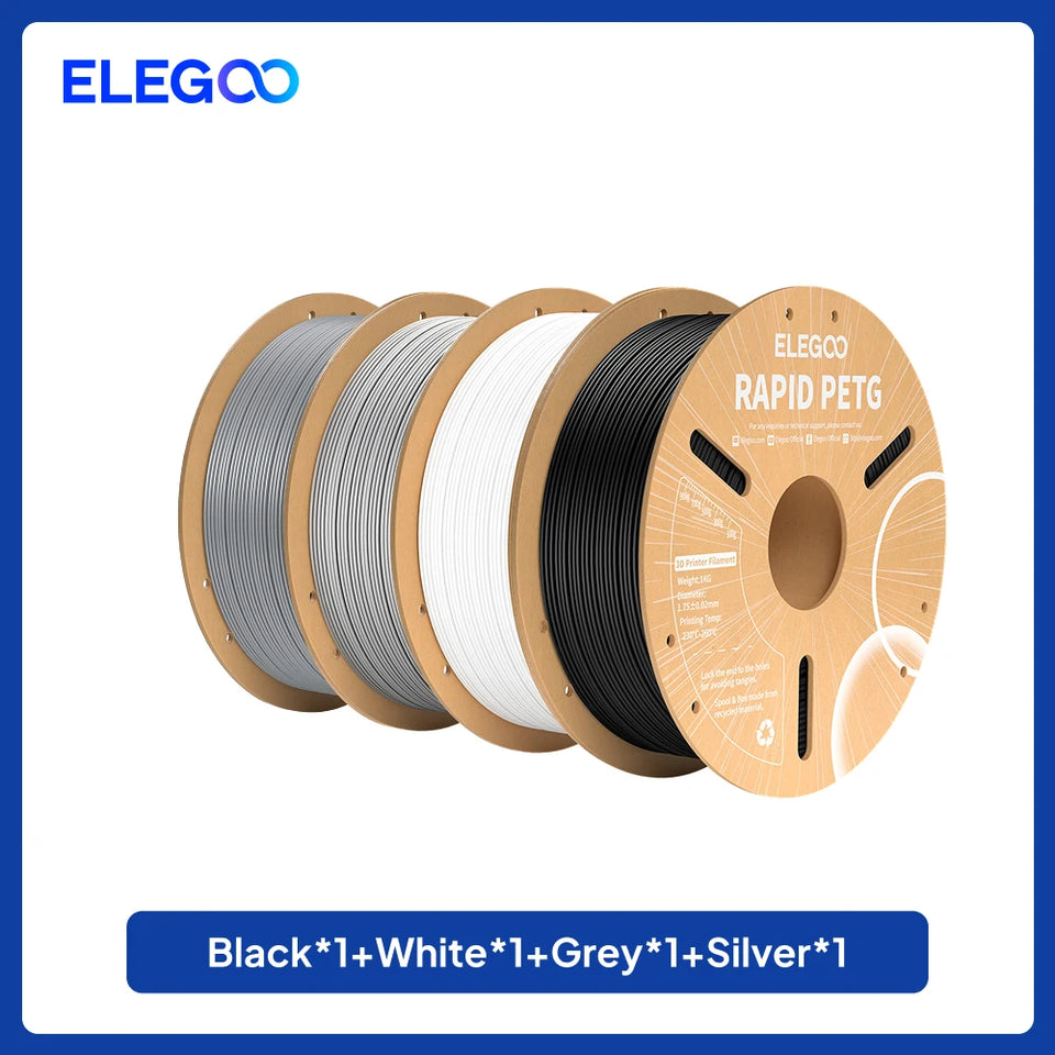 ELEGOO Rapid PETG Filament 1.75mm 1KG,High Speed 30-600mm/s 3D Printer Filament 1kg Fits for Most FDM 3D Printers
