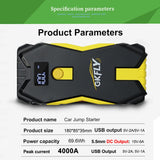 GKFLY 4000A/8000A Car Jump Starter 12V Power Bank Portable Starting Device Car Battery Booster for Gas/Diesel 5L/3L