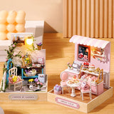 Coffee Shop Wooden Mini Doll House DIY Small House Kit Making And Assembling Room Models Toys For Kid Birthday Gifts Dollhouse