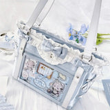 New Fashion Design for Girls Y2K Ulzzang Ita Bag Sweet Preppy Style Shoulder Bag for Women Large Capacity Ribbon Bow Tote Bag