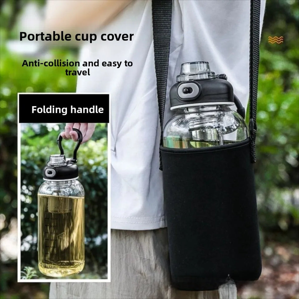 Tea Separation Glass Tea Cup Double Drinking with Handle Water Cup Large Capacity High Temperature Resistant Portable Kettle