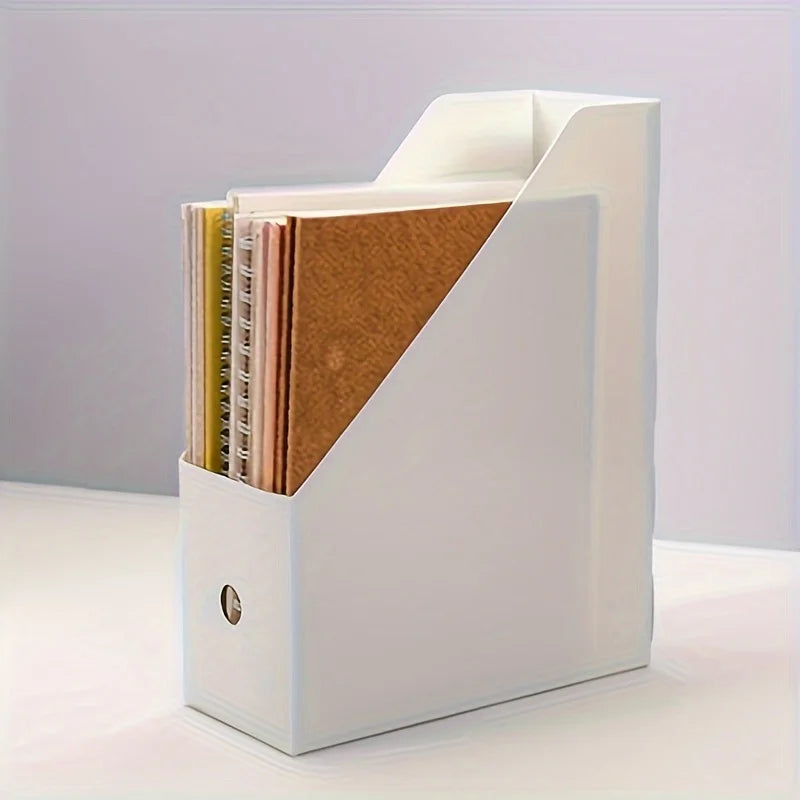 Plastic Multi-Purpose Desk Organizer - Book Stand & File Holder for Office Supplies and Stationery
