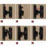 2pcs/set Heavy-Duty Anti-Theft Door Lock, 90°/180° Adjustable Sliding Pin Lock, Commercial/Residential Grade, Black Heavy-Duty C