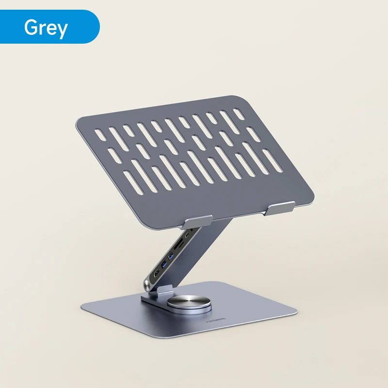 Hagibis Adjustable Aluminum Laptop Stand for Desk with USB C Dock Ergonomic Laptop Riser USB C Hub For Macbook Windows Notebook