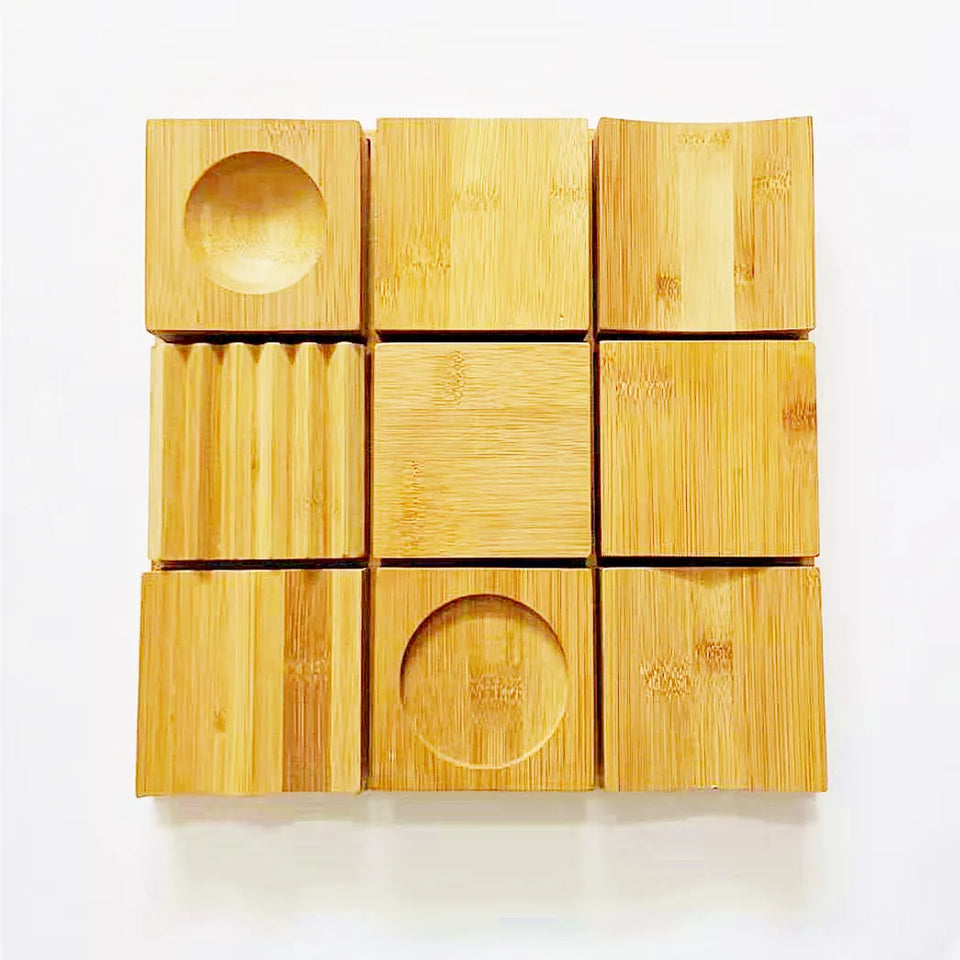 Creative Jiugongge Molecular Cuisine Western Restaurant Plate Dessert Wooden Tableware Restaurant Dim Sum Plate Barbecue Plate
